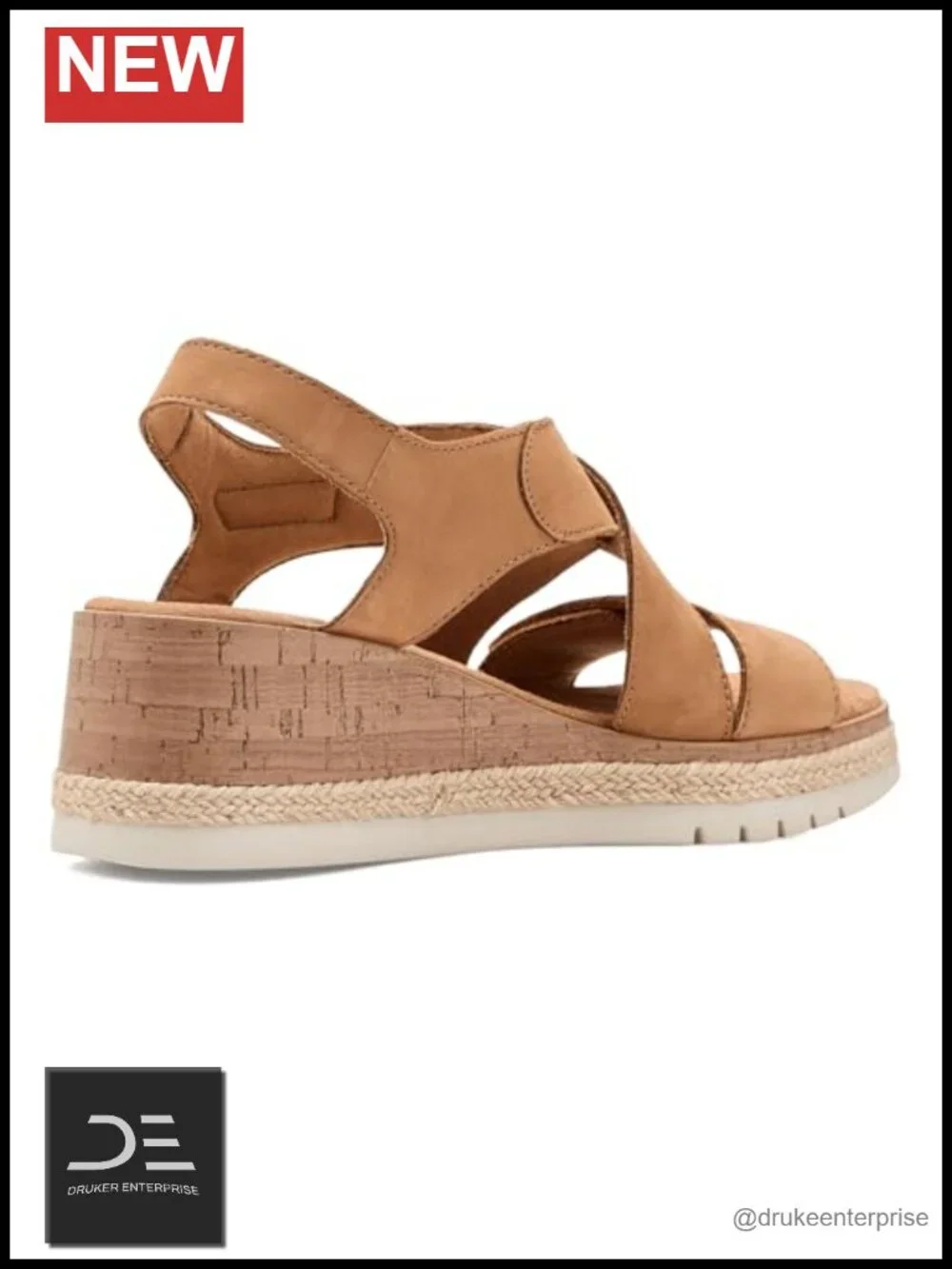 Clarks Kidiki Sun Sandals Wedge Heels Tan Nubuck Adjustable Straps